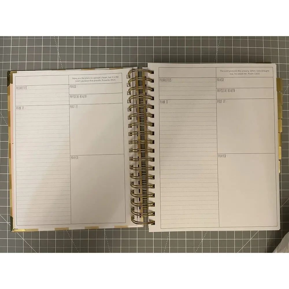 Prayerful Planner Undated Classic 7.5”x 9.5” Spiral Bound Yellow Gingham NIB